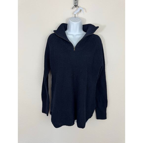 RDI Navy Collared Half-Zip Knit Sweater Size Small - Picture 1 of 6
